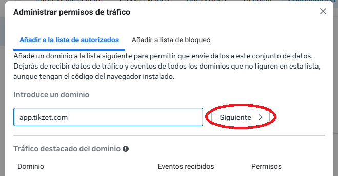 Agregar dominio